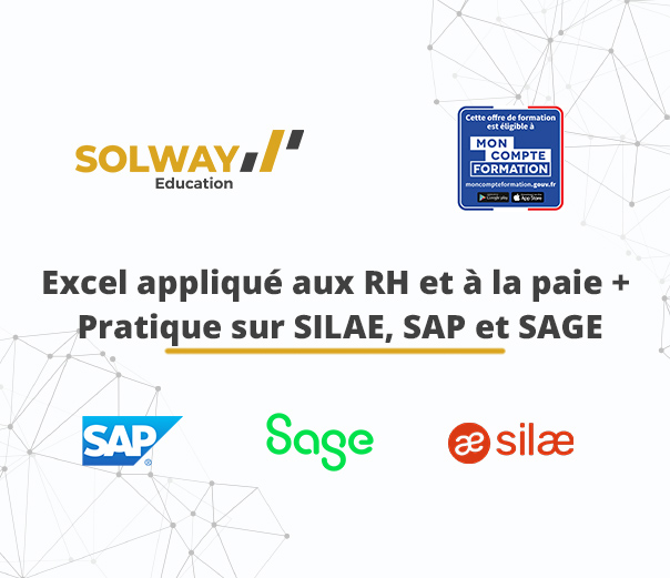 Excel appliqué aux RH et à la paie + Pratique sur SILAE, SAP et SAGE